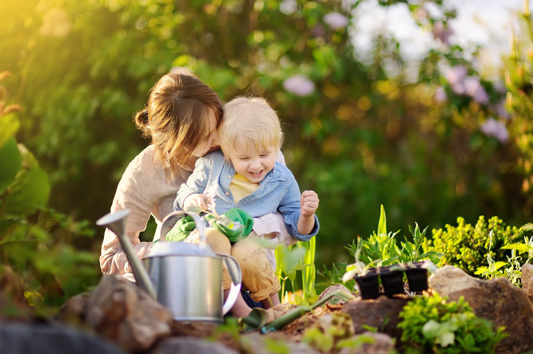 N Pic Family Outdoors Gardening Mother Son