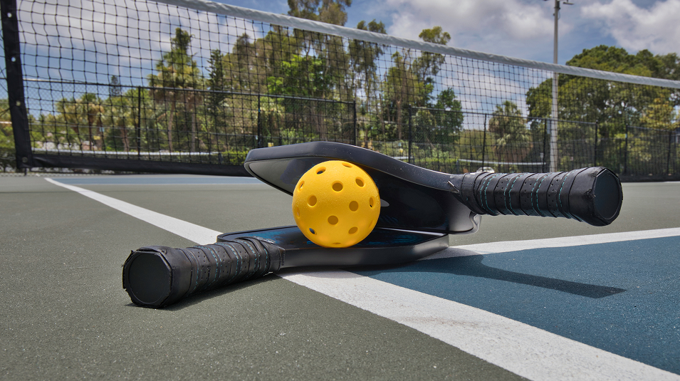 Sports Pickleball Paddles Court Closeup (Pickleball Court in Avalon Ridge)