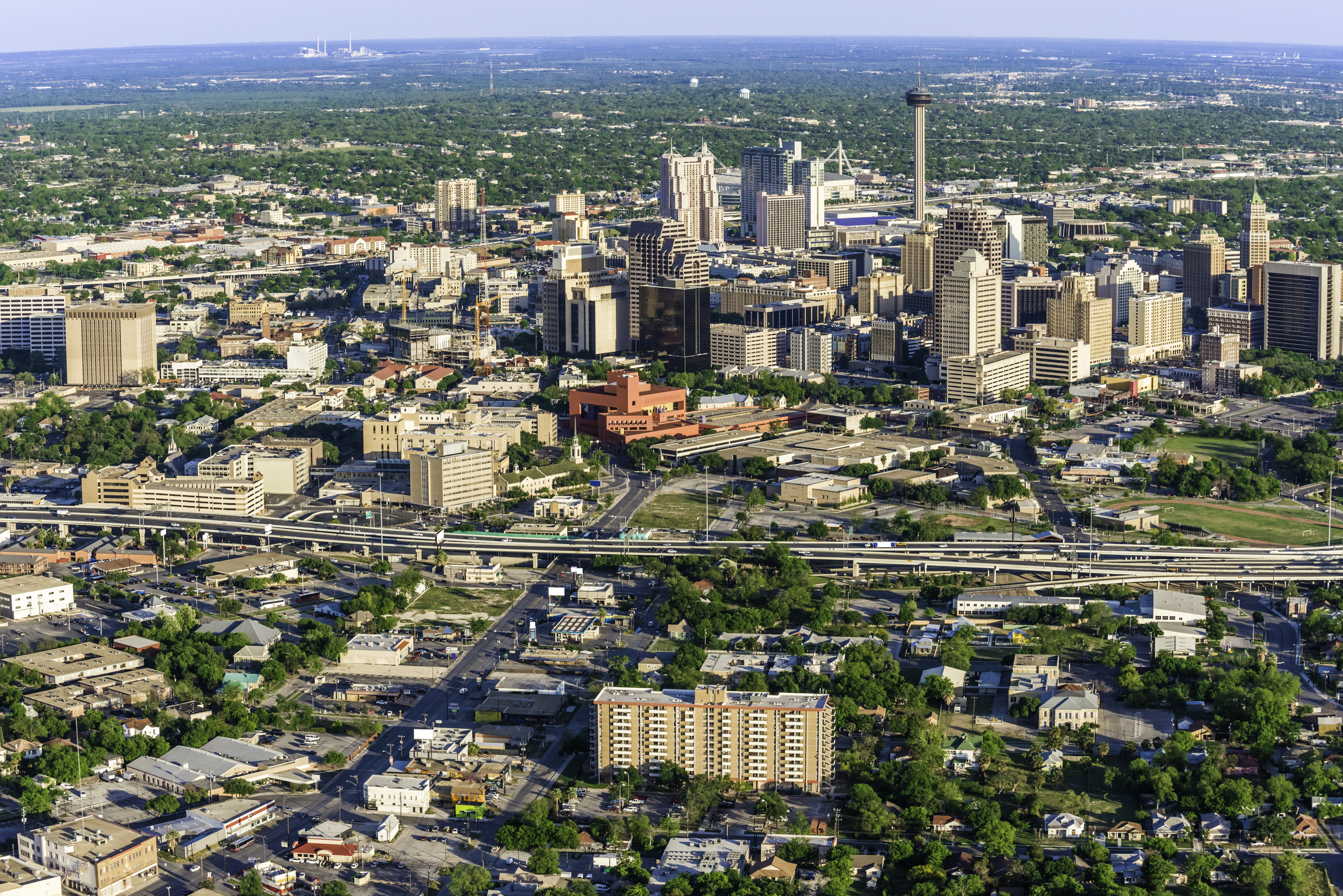 San Antonio Skyline Aerial