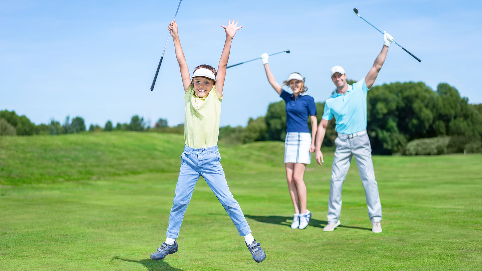 N Pic Sports Golf Family Boy Jumping