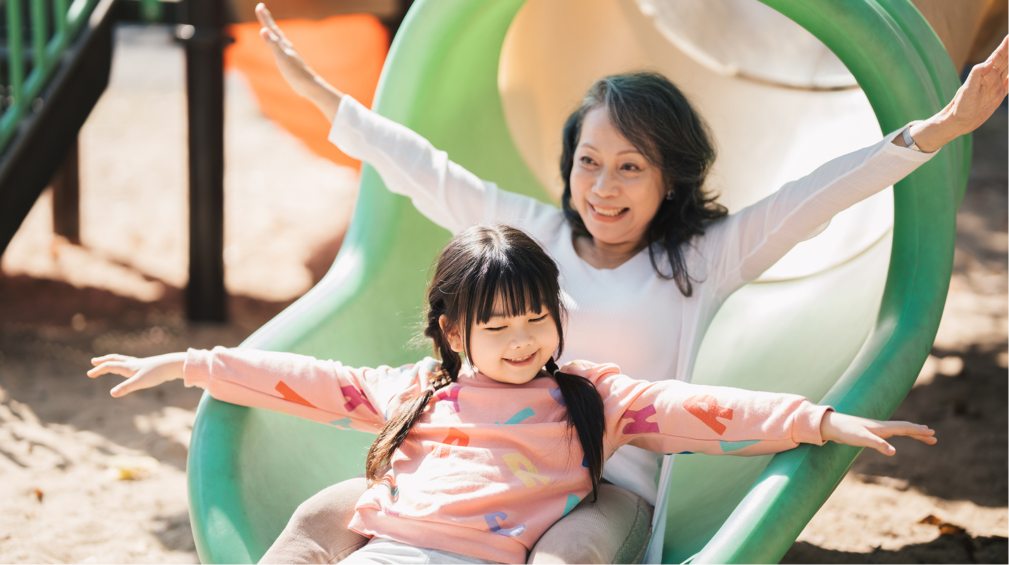 N Pic Grandparents Outdoors Grandmother Granddaughter Park Playground (Tot Lot in Bentley Meadows)