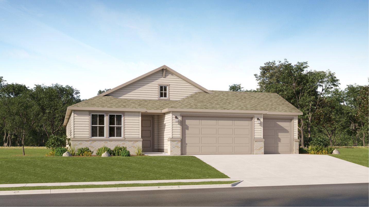 Traditional 3-Car Garage