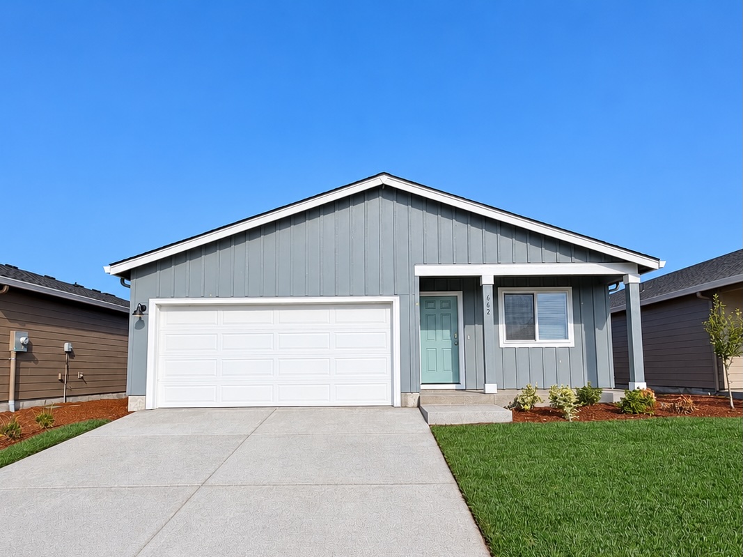 Modern Blue Ranch Home Exterior (1)