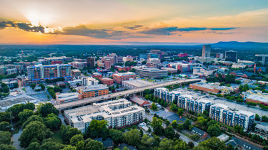 SC Greenville Cityscape Sunset