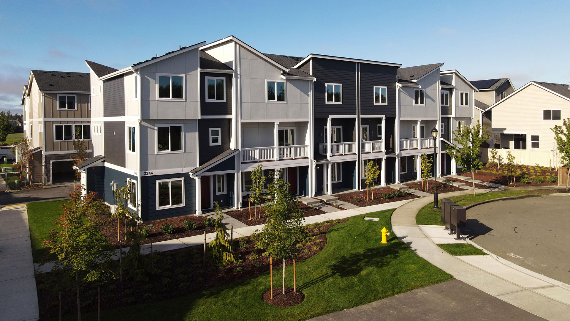 Campus Reserve Aerial Townhomes Streetscape 3of3 min