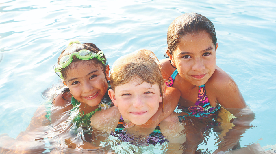 N Pic Kids Pool Boy Girls Posed (Swimming Pool in High Pointe at Florham Park)