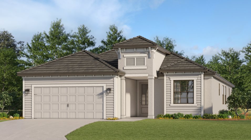 A ranch-inspired exterior (Isabella at 19719 Conch Dr, Executive Golf Collection)