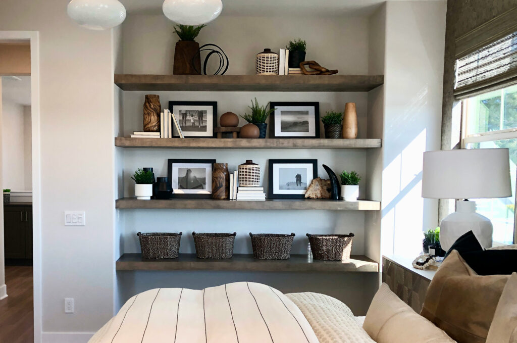 bookshelf styling Lennar bedroom