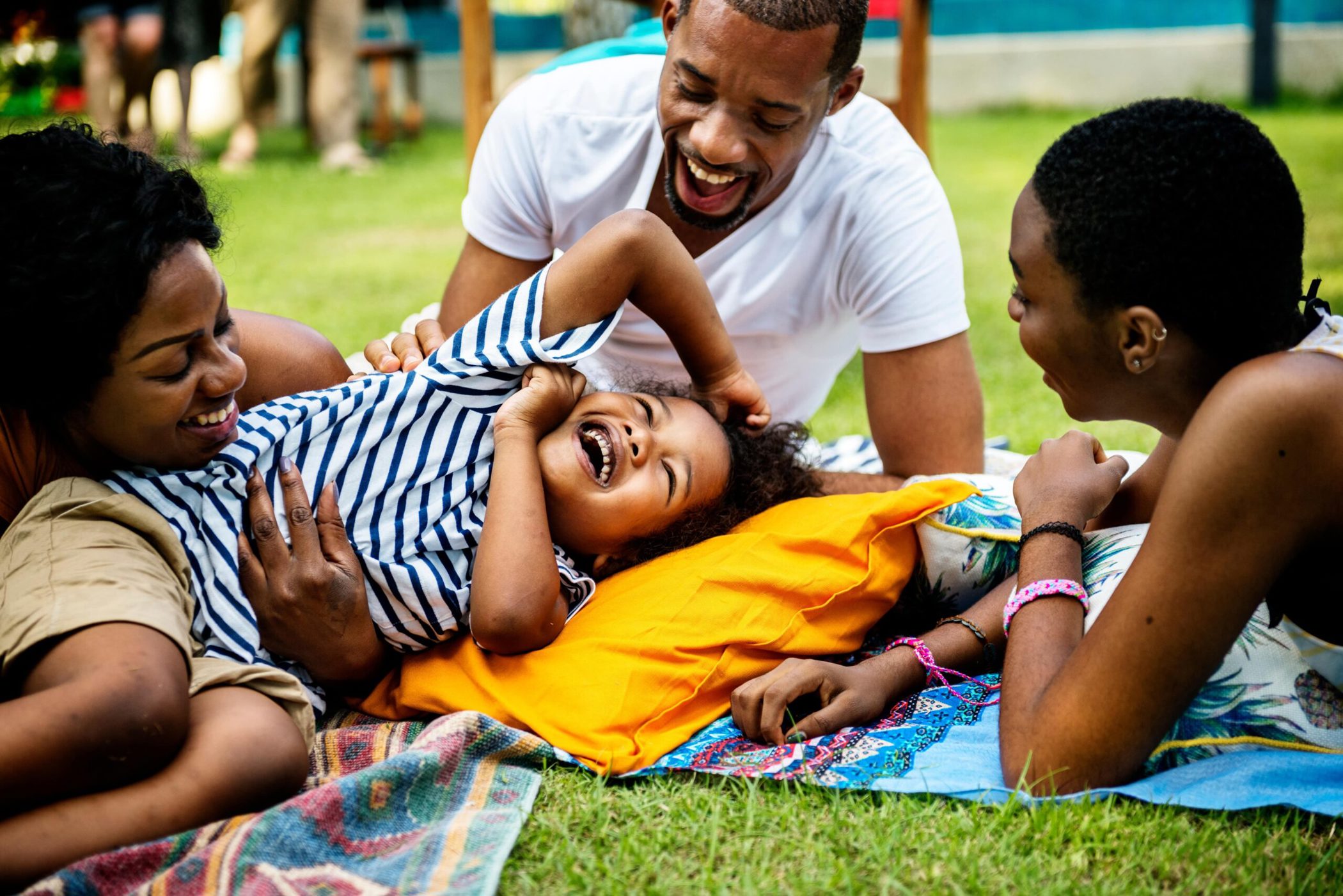 Pic Family Backyard Laughing Fun